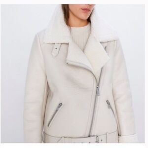 Faux Leather Sherpa Jacket